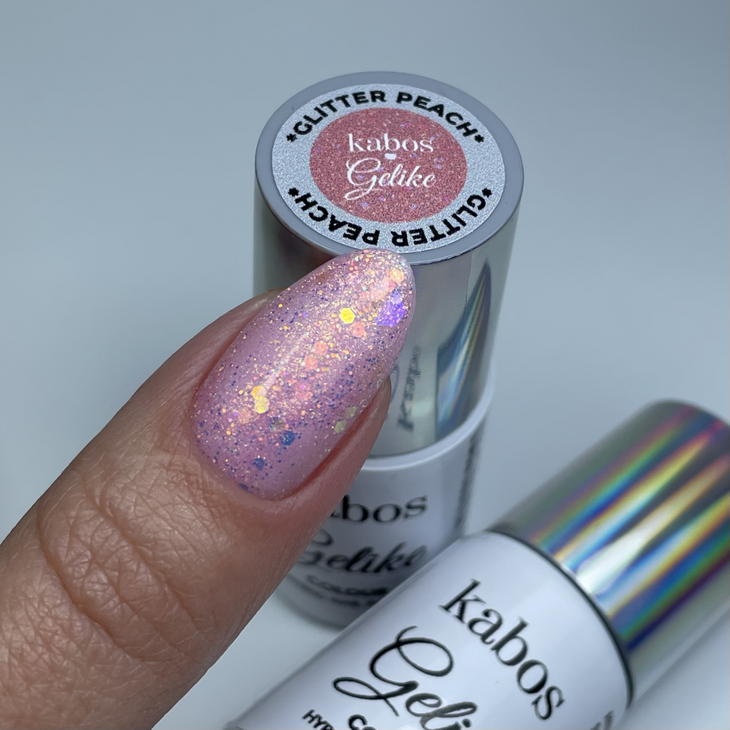 Lakier hybrydowy Kabos Gelike Glitter Peach* 5ml