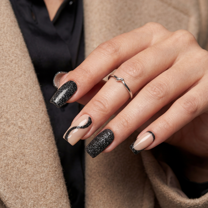 Lakier hybrydowy Gelike Flash Starry Noir z brokatem 8 ml | WYSYŁKA DO 2 DNI ROBOCZYCH