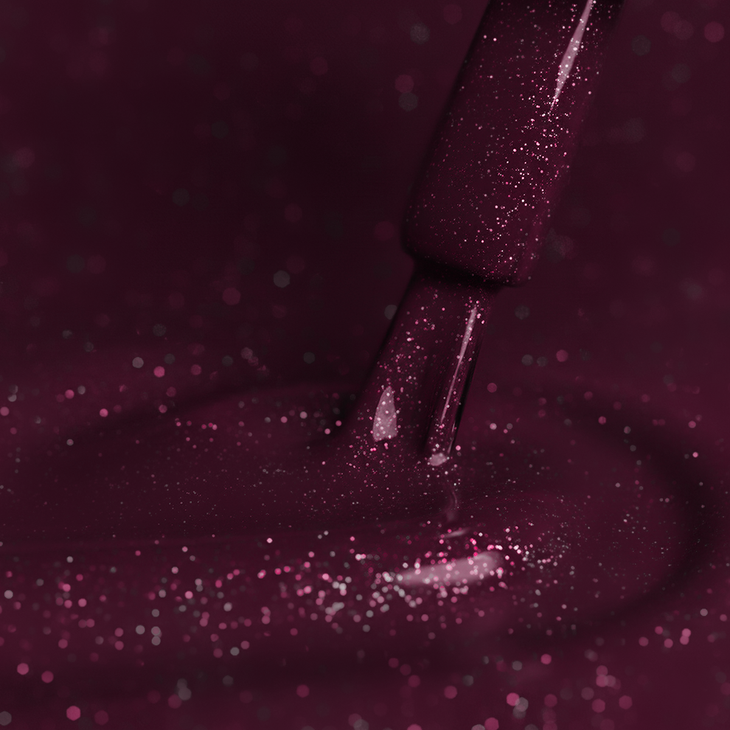 Lakier hybrydowy Kabos Gelike 031 Enchanted Plum 8 ml z brokatem