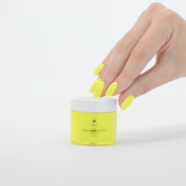 Proszek do manicure tytanowego - Kabos Magic Dip System 40 Yellow Lemon 20g