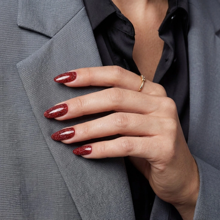 Lakier hybrydowy Gelike Flash Ruby Radiance z brokatem 8 ml