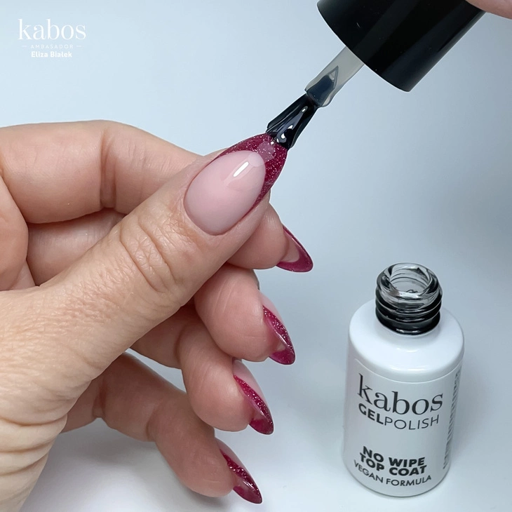 Top do lakierów hybrydowych - Kabos GelPolish No Wipe Top Coat 5ml