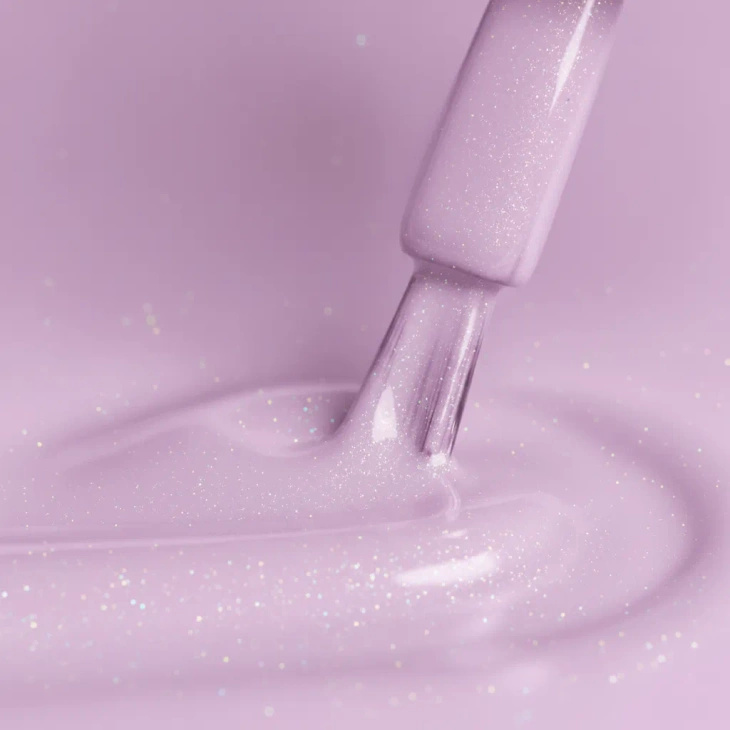 Lakier hybrydowy Kabos Gelike 028 Shimmering Lilac z brokatem 8 ml