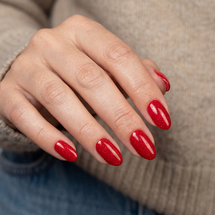 Lakier hybrydowy Kabos Gelike 042 Merry Christmas z brokatem 8 ml