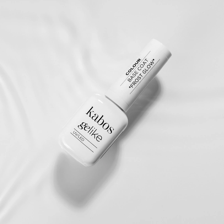 Kolorowa baza hybrydowa Kabos Gelike Colour Base Coat 2in1 Frost Glow z brokatem 10 ml