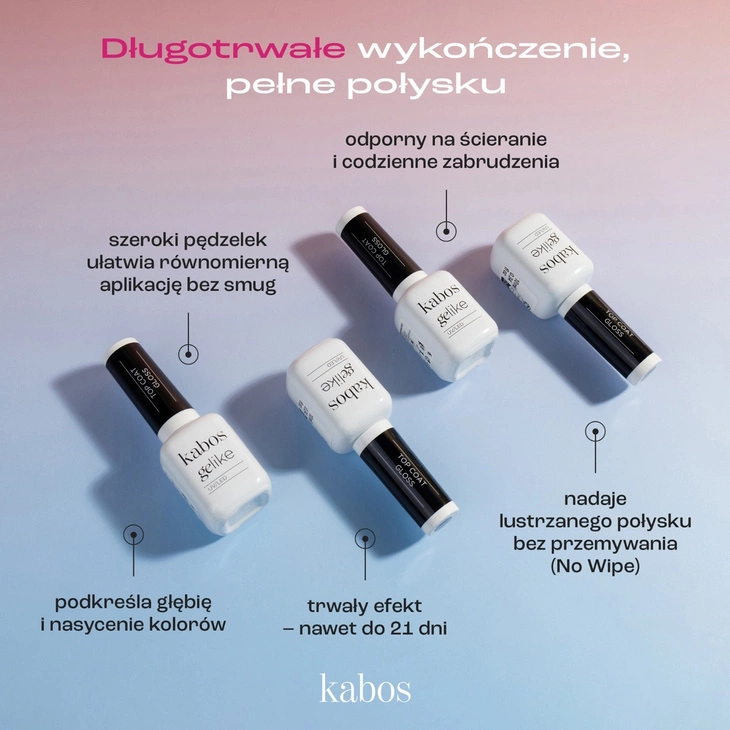 Top Hybrydowy Kabos Gelike Top Coat Gloss 10 ml