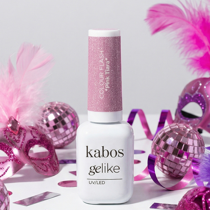 Lakier hybrydowy Gelike Flash Pink Tiara z brokatem 8 ml | WYSYŁKA DO 2 DNI ROBOCZYCH