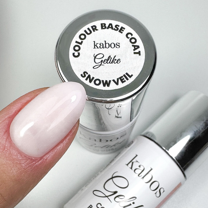 Kolorowa baza hybrydowa Kabos Gelike Colour Base Coat 2w1 Snow Veil 8 ml