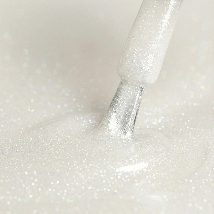 Lakier hybrydowy Kabos Gelike 047 Powder Sugar z brokatem 8 ml