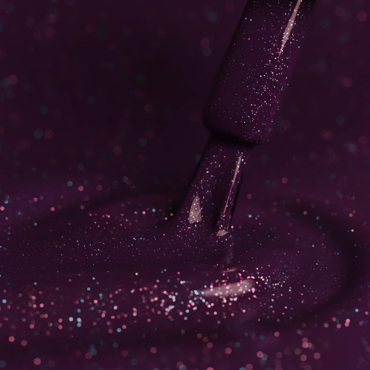 Lakier hybrydowy Kabos Gelike 030 Starry Purple 8 ml z brokatem