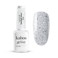 Lakier hybrydowy Kabos Gelike 044 Starlight Silver z brokatem 8 ml