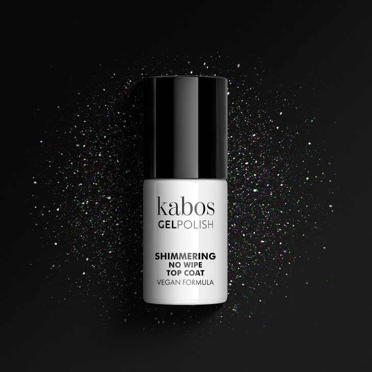 Top do lakierów hybrydowych - Kabos GelPolish Shimmering No Wipe Top Coat 5ml