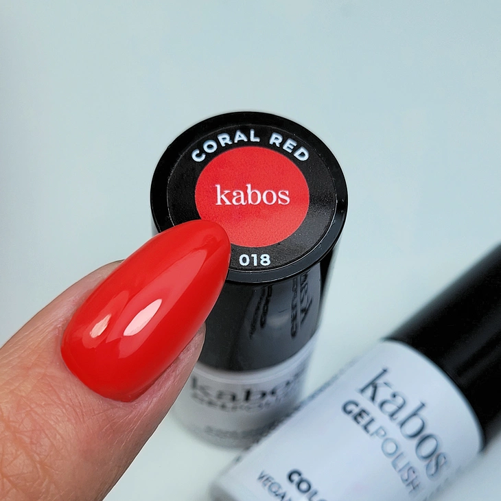 Lakier hybrydowy - Kabos GelPolish 018 Coral Red 5ml