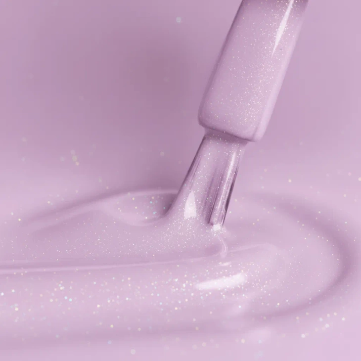 Lakier hybrydowy Kabos Gelike 028 Shimmering Lilac z brokatem 8 ml