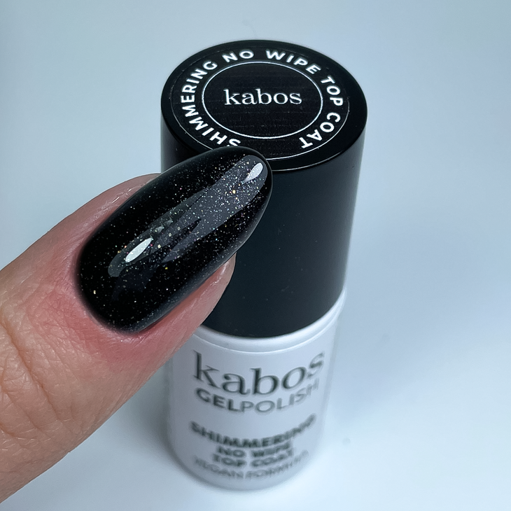 Top do lakierów hybrydowych - Kabos GelPolish Shimmering No Wipe Top Coat 5ml