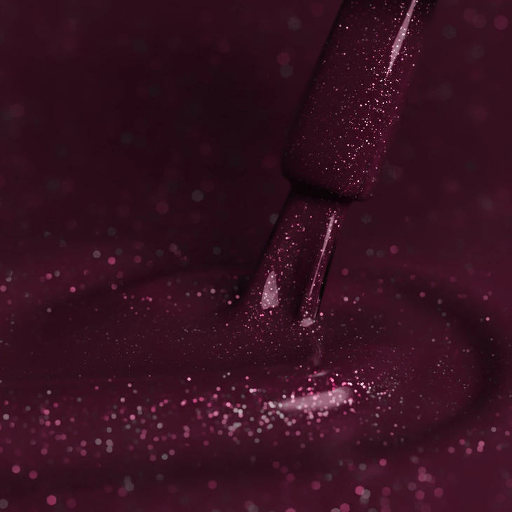 Lakier hybrydowy Kabos Gelike 031 Enchanted Plum 8 ml z brokatem