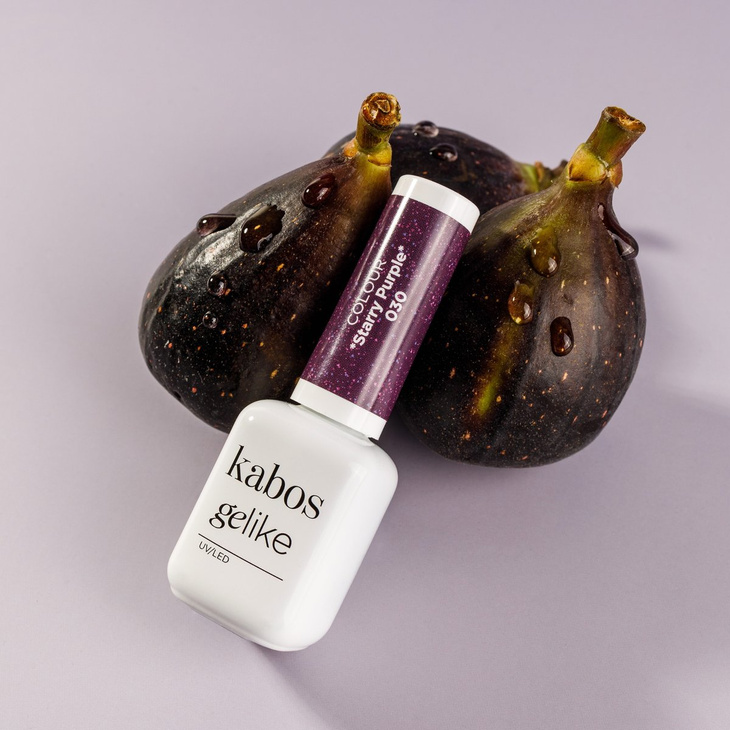 Lakier hybrydowy Kabos Gelike 030 Starry Purple 8 ml z brokatem
