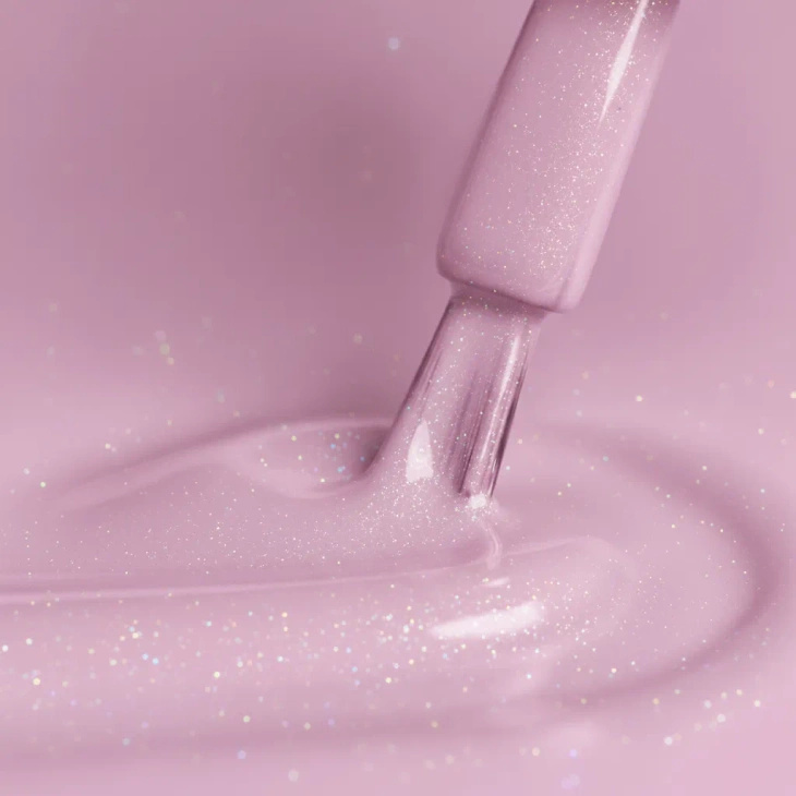 Lakier hybrydowy Kabos Gelike 026 Shimmering Pink z brokatem 8 ml