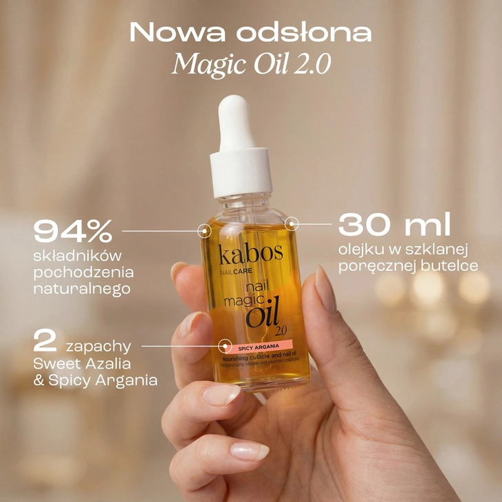 Kabos Nail Magic Oil 2.0 Spicy Argania 30 ml - olejek do skórek i paznokci