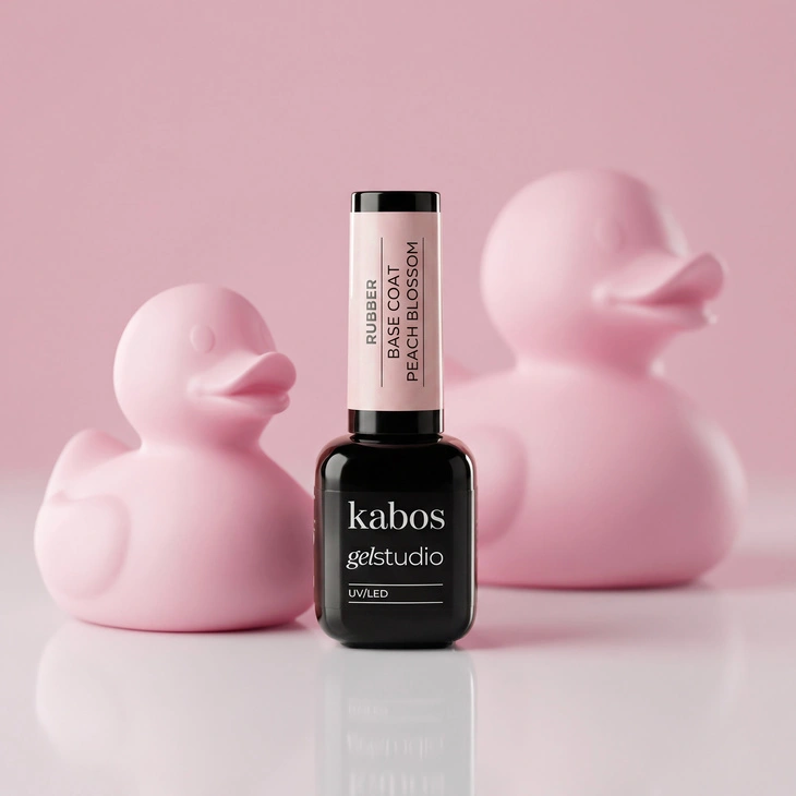 Kolorowa baza hybrydowa Kabos Gelstudio Rubber Base Coat Peach Blossom 10 ml