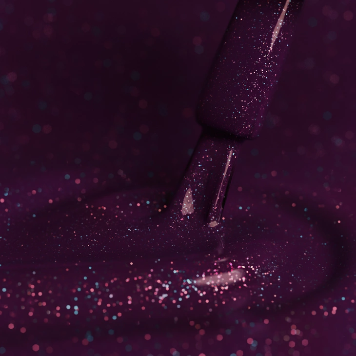 Lakier hybrydowy Kabos Gelike 030 Starry Purple 8 ml z brokatem