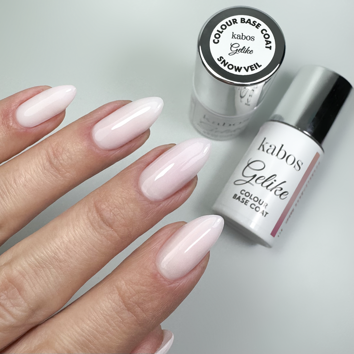 Kolorowa baza hybrydowa Kabos Gelike Colour Base Coat 2w1 Snow Veil 8 ml
