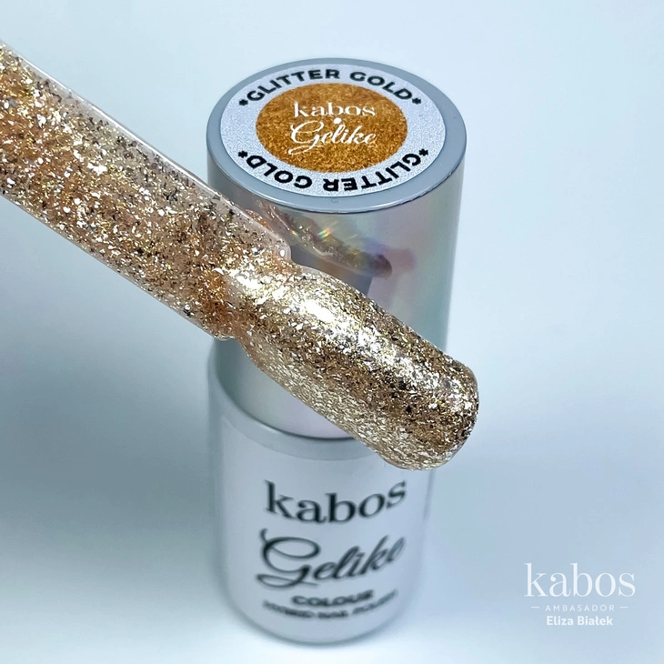 Lakier hybrydowy Kabos Gelike Glitter Gold* 5ml