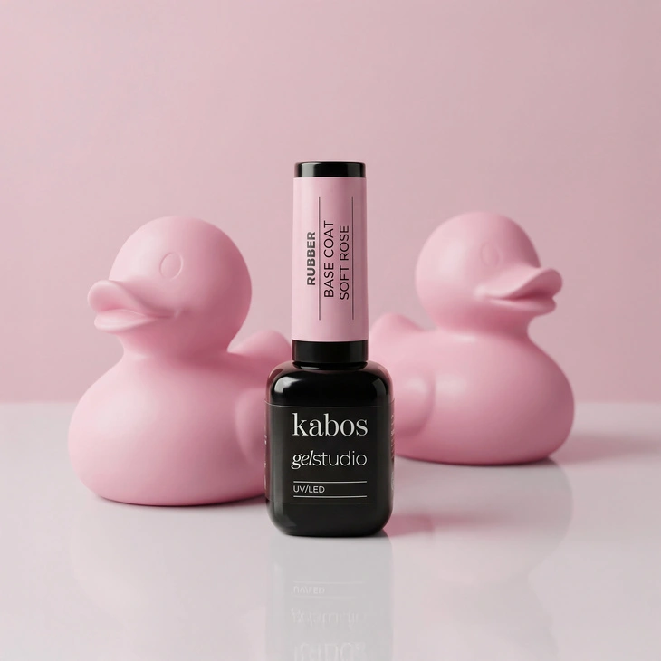 Kolorowa baza hybrydowa Kabos Gelstudio Rubber Base Coat Soft Rose 10 ml