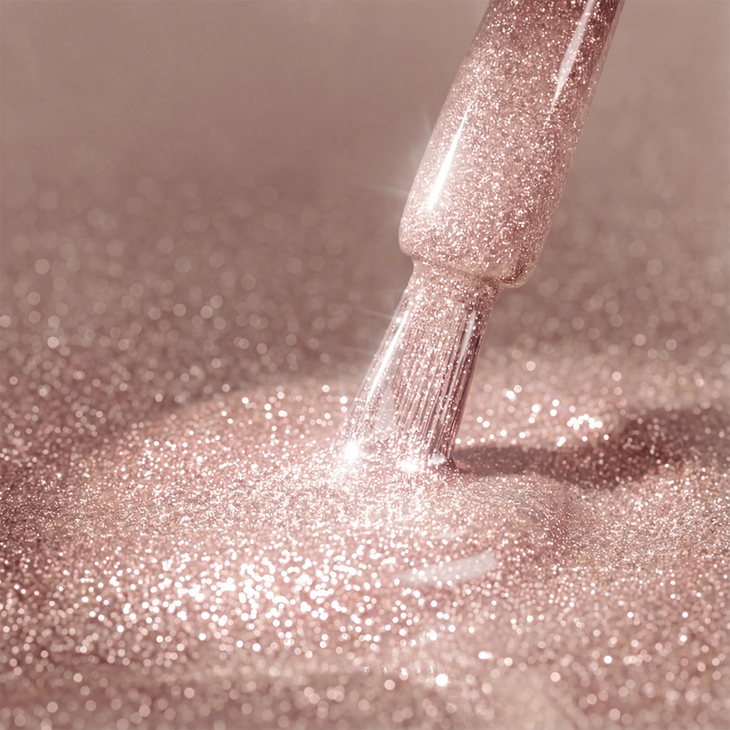 Lakier hybrydowy Gelike Flash Champagne Toast z brokatem 8 ml