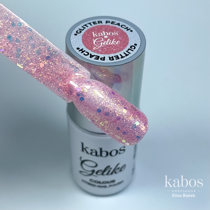 Lakier hybrydowy Kabos Gelike Glitter Peach* 5ml