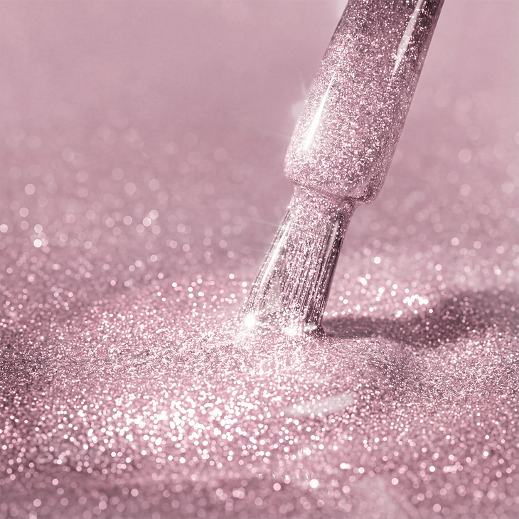 Lakier hybrydowy Gelike Flash Pink Tiara z brokatem 8 ml