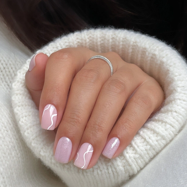 Lakier hybrydowy Kabos Gelike 024 Twinkle Blush z brokatem 8 ml