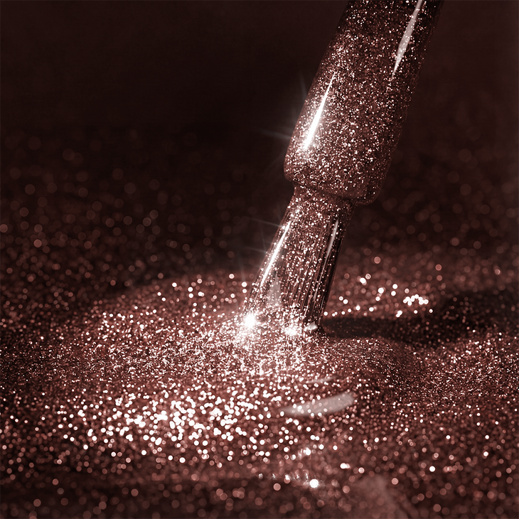 Lakier hybrydowy Gelike Flash Sparkling Espresso z brokatem 8 ml