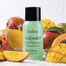 Bezacetonowy zmywacz do paznokci Kabos 150 ml o zapachu mango&papaya