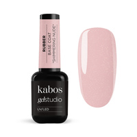 Kolorowa baza hybrydowa Kabos Gelstudio Rubber Base Coat Shimmering Nude z bokatem 10 ml