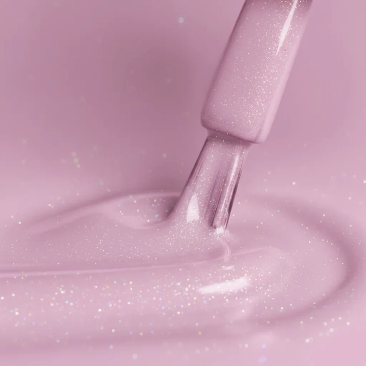 Lakier hybrydowy Kabos Gelike 026 Shimmering Pink z brokatem 8 ml