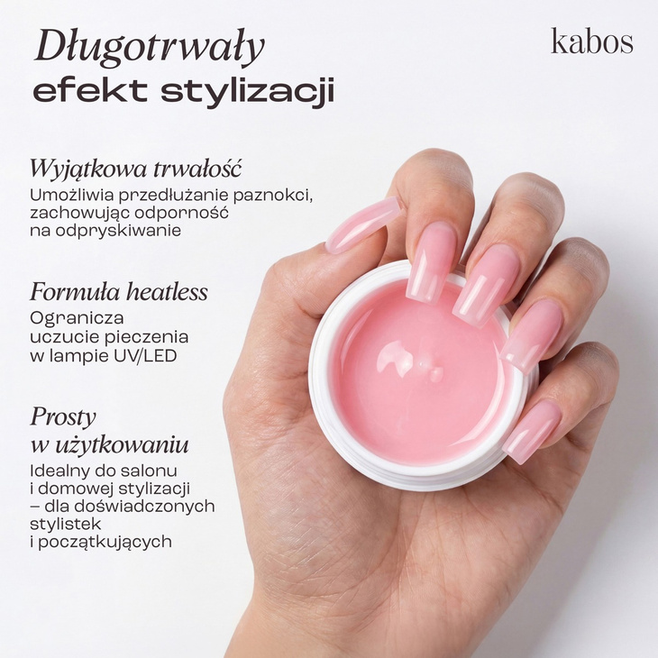 Żel budujący z tiksotropią Kabos Tixogel Builder Gel UV/LED Light Blush 15g