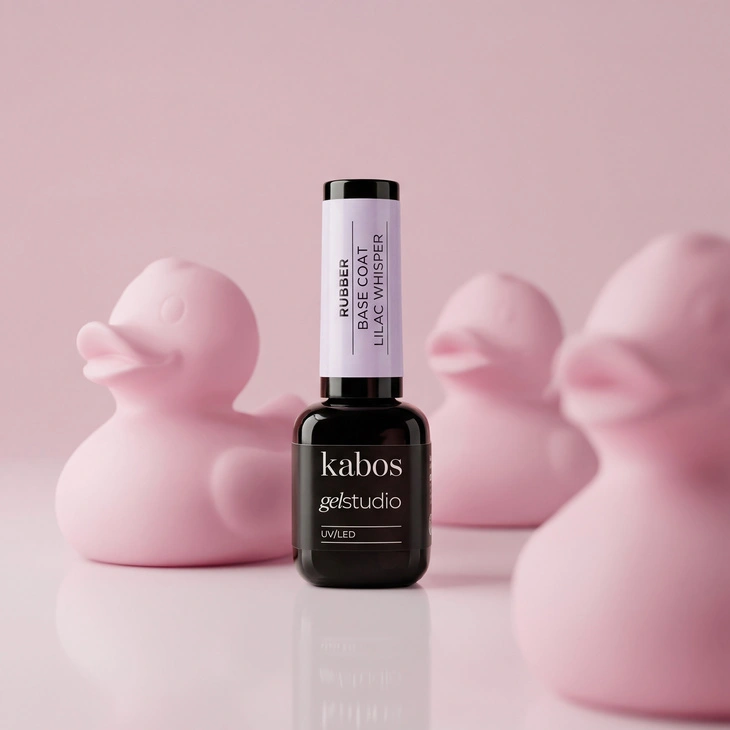 Kolorowa baza hybrydowa Kabos Gelstudio Rubber Base Coat Lilac Whisper 10 ml