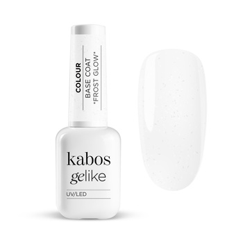 Kolorowa baza hybrydowa Kabos Gelike Colour Base Coat 2in1 Frost Glow z brokatem 10 ml