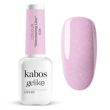 Lakier hybrydowy Kabos Gelike 028 Shimmering Lilac z brokatem 8 ml