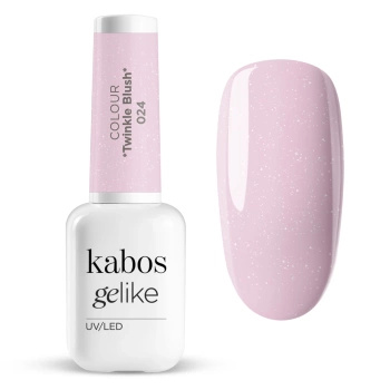 Lakier hybrydowy Kabos Gelike 024 Twinkle Blush z brokatem 8 ml
